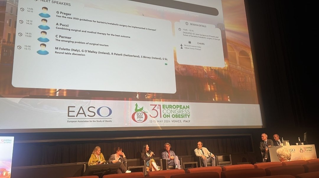 An excellent joint session by @EASOobesity @ifso_ec at #ECO24 in Venice. Very interactive panel discussion & fantastic patient representation. Congratulations on this massive success(>3000 delegates!). Honor to be invited & discuss issue:#MedicalTourism @EasoPresident @susieb16
