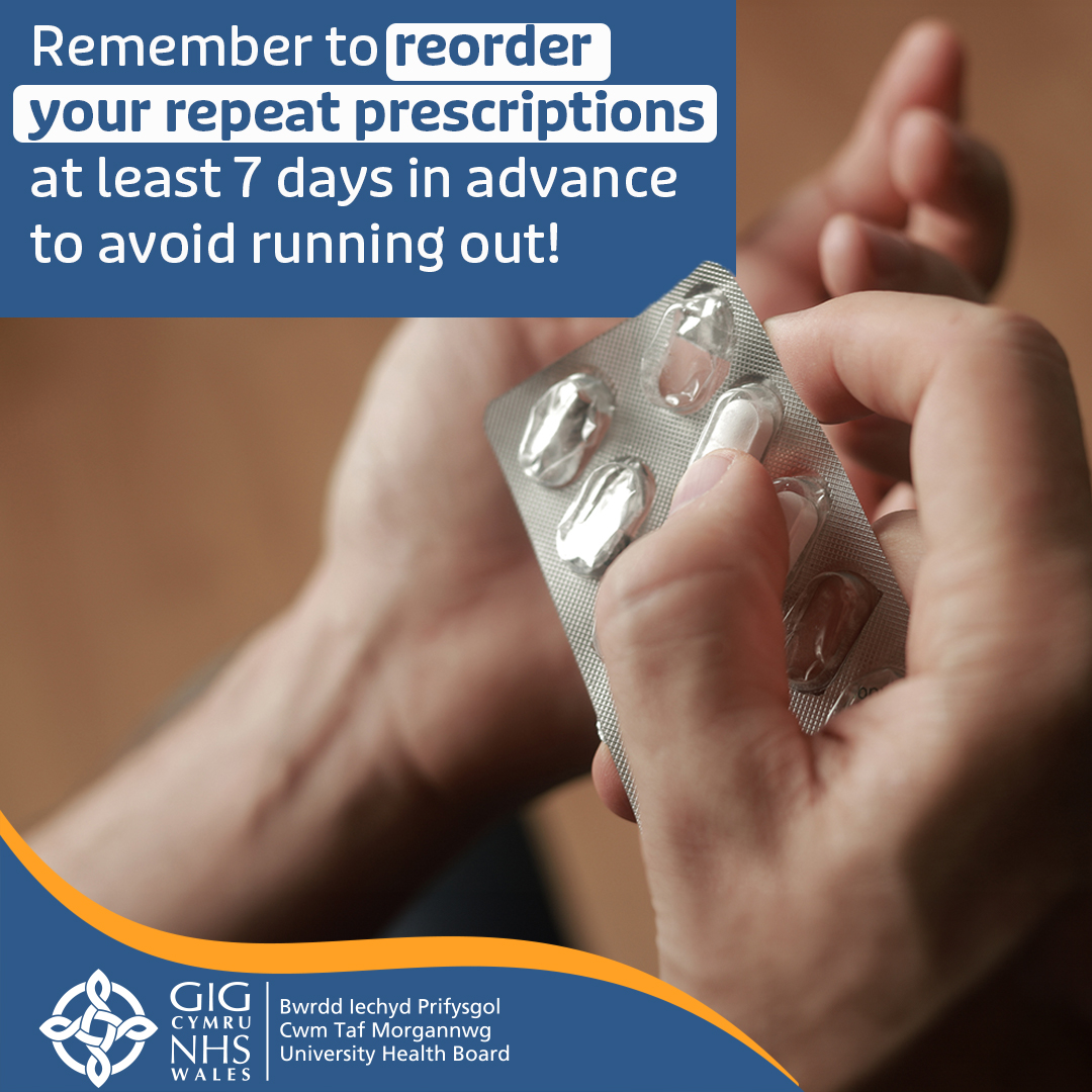 Before the Bank Holiday weekend - remember to order your prescription in plenty of time! Don't leave yourself short of essential regular medication.