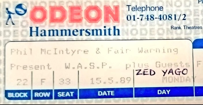 1989 and The Headless Children tour at Hammersmith seeing @WASPOfficial and certainly headless chicken trying to get to it as there was a tube strike. Got there OK so wasn't The Lost Teenager...😉 @mitchlafon @BerserkerBill @RockTheseTweets @marillion073 @TheDuckLR @TTFTPR