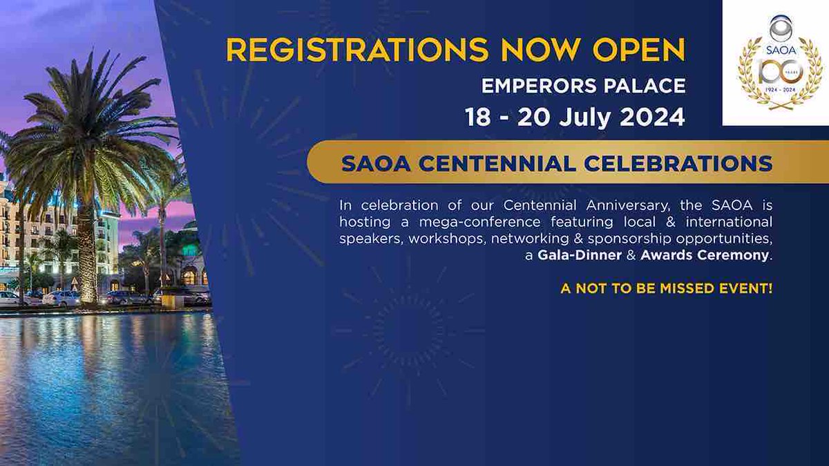 confco's tweet image. The South African Optometric Association is a professional association, registered as a non-profit company, which represents the professions of optometry &amp;amp; dispensing opticianry in South Africa.

THE #SAOA CENTENNIAL CONFERENCE &amp;amp; CELEBRATIONS 2024: saoa.co.za/centennial-cel… #ConfCo