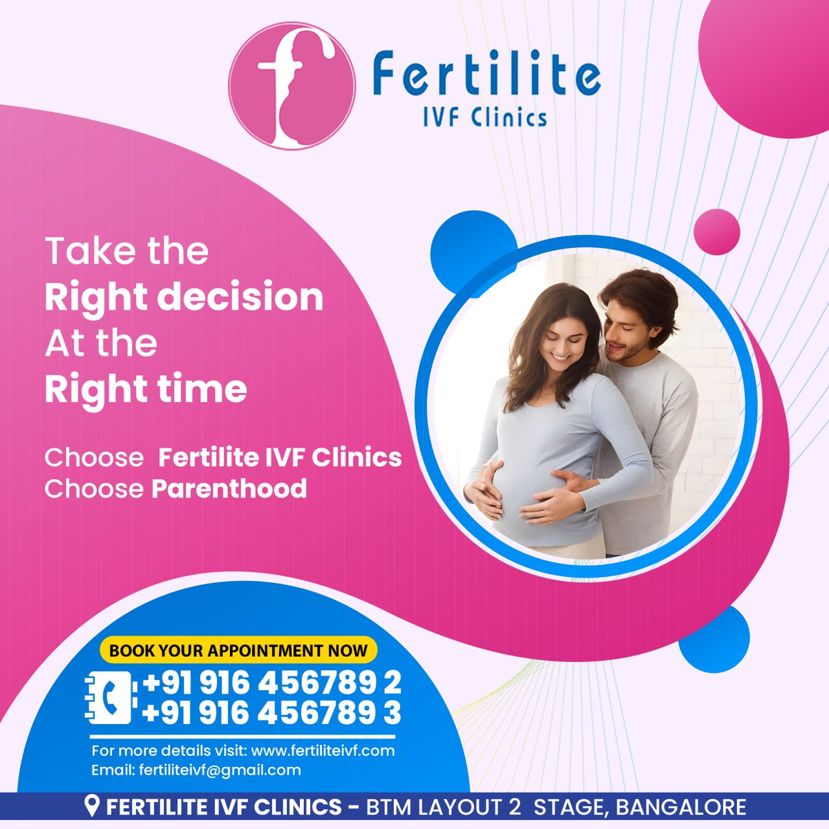 ⏰ **Take the Right Decision at the Right Time!** ⏰

🌐 For more details, visit: fertiliteivf.com
📧 Email: fertiliteivf@gmail.com

🏥 Location: FERTILITE IVF CLINICS - BTM LAYOUT 2 STAGE, BANGALORE

#FertiliteIVF #IVF #Parenthood #Family #FertilityClinic #Bangalore