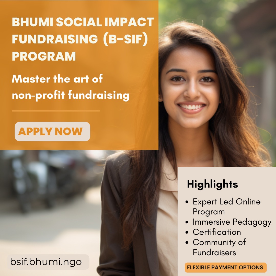 🌟 Ignite your potential as a NextGEN Fundraising expert with B-SIF! Join the revolution, and gain skills, insights, and certification to make a real impact. Apply now! 

#BSIF2024 #Fundraising #SocialImpact 

Enrol on🔗link.bhumi.ngo/BSIF3