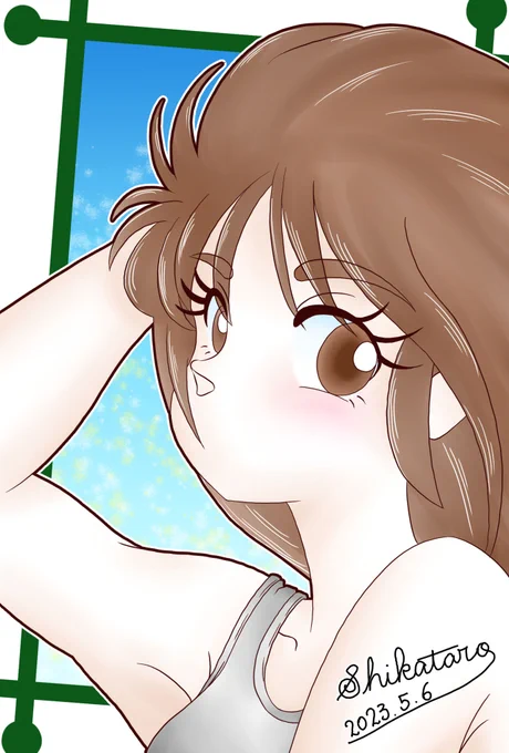 いい風ねみたいな感じ過去絵#イラスト #オリジナル #CintiqPro13 #CLIPSTUDIOPAINT 