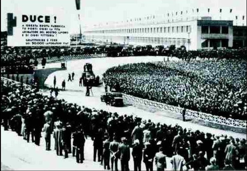 15.05.1939 r - otwarcie fabryki Fiata w Mirafiori w Turynie, w obecności Benito Mussoliniego.