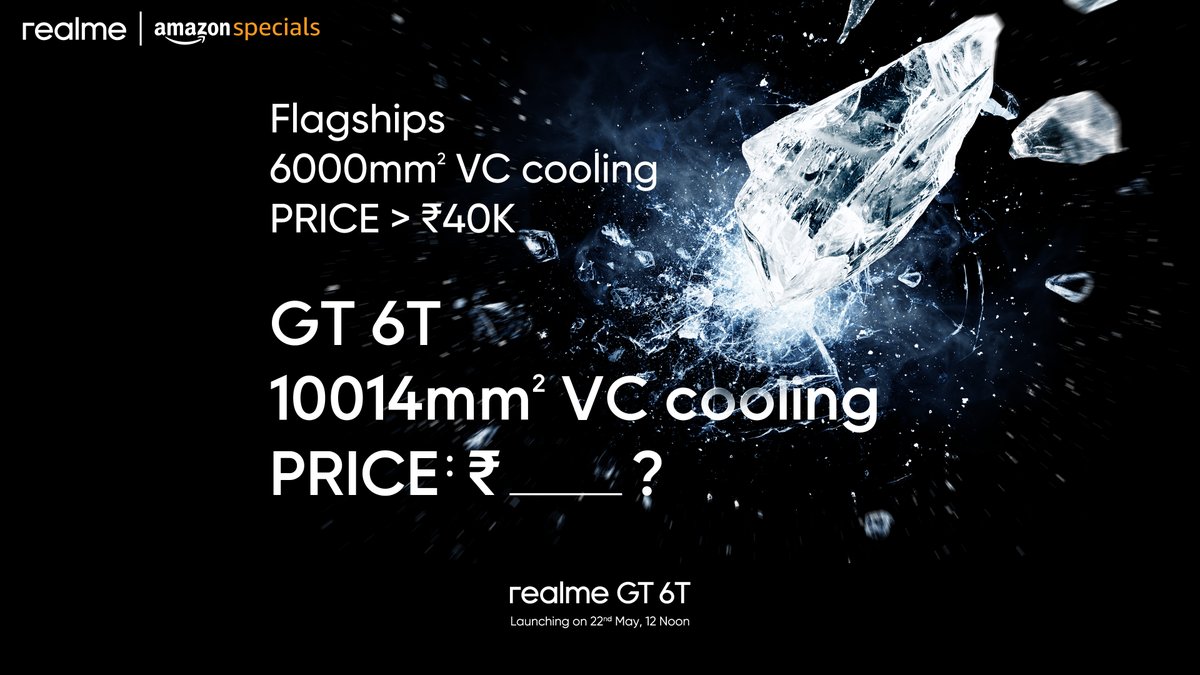 Win* a #realmeGT6T 🔥Spiraling hot should define the weather, not your phone. ☑️Meet the coolest flagship in the town with 10014mm VC Cooling All you need to do to win is: 1. Guess the price in the comments section 2. Use #realmeGT6T, #TopPerformer and tag us