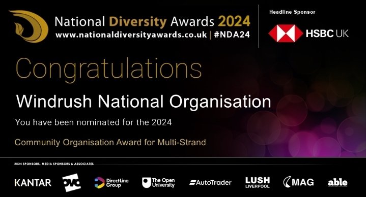 We thank the National Diversity Awards @ndawards for our nomination of Community Organisation Award for Multi-Strand. You have till 3pm today to Vote for us 👇🏿 here many thanks nationaldiversityawards.co.uk/awards-2024/no…