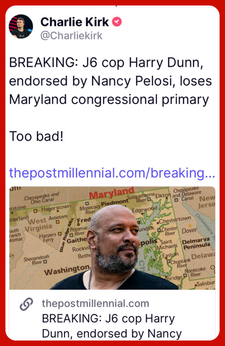 One good thing to report this morning. This creep lost his bid For Congress. Nancy Pelosi’s endorsement meant nothing.