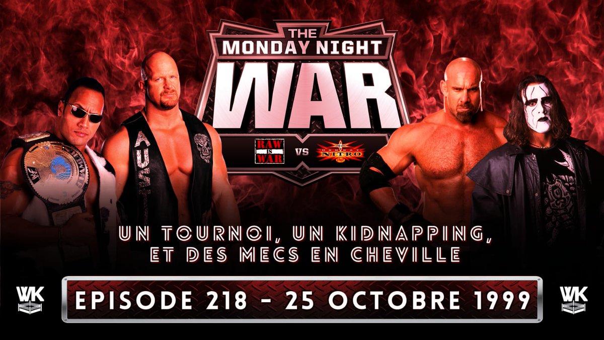 Premier épisode Monday Night War, nouvelle formule. Au programme, WWE RAW vs WCW Nitro #218 - 25/10/1999 : Tournoi, Kidnapping et Chevilles
Venez-voir ça ! En plus y'a <a href="/SilentStorm04/">Silent Storm WK</a> 
➤ bit.ly/3dJHLJy