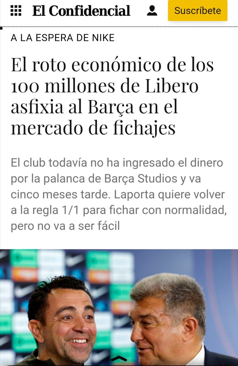 Según El Confidencial: 'De los 100 millones de euros q el Barça debería ingresar en junio, el club solo ha ingresado 20 millones.' Contra esto competimos. Pero luego Xavi va diciendo q los vídeos d RMTV adulteran la competición. Tremenda vergüenza