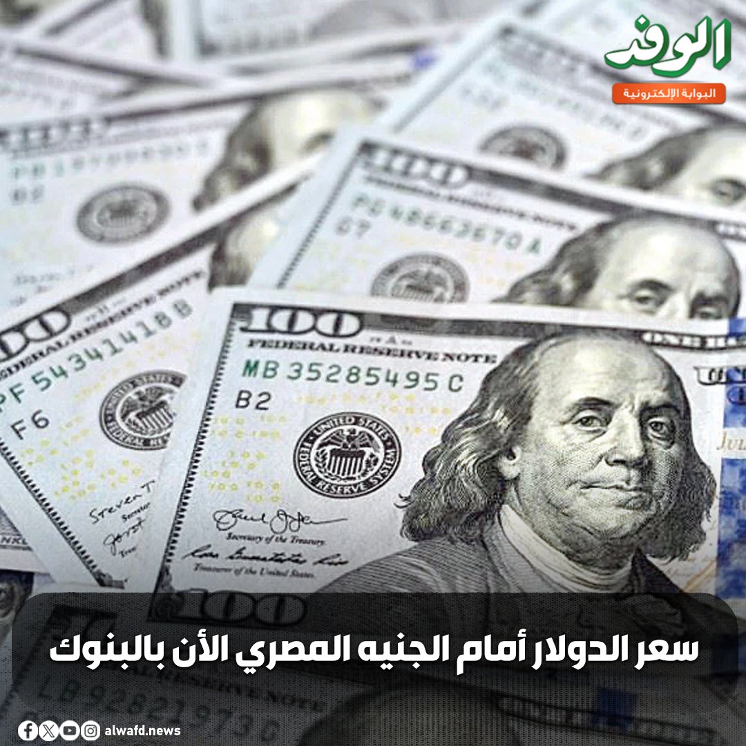 بوابة الوفد| سعر الدولار أمام الجنيه المصري الأن بالبنوك 
