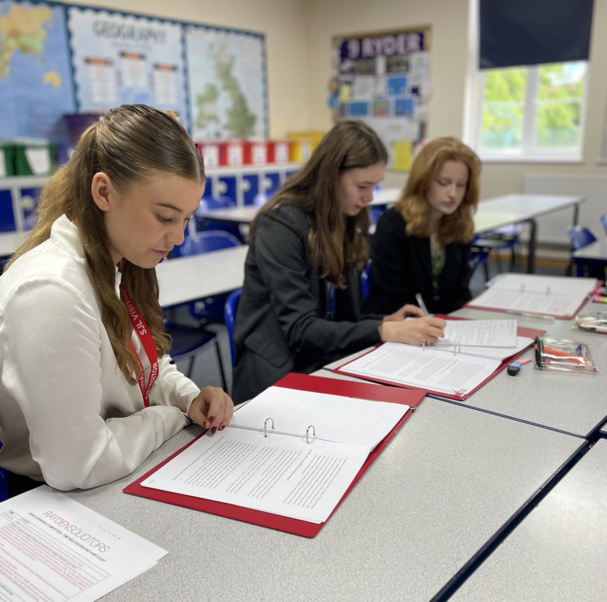 Four lucky winners of a competition run by <a href="/RaydensLaw/">Rayden Solicitors</a> are preparing their cases for a mock trial taking place later today. The Year 12 students are working hard on their opening statements, identifying evidence, deciphering case themes and case questions. Good Luck! <a href="/SJL6thform/">SJL 6th Form</a>
