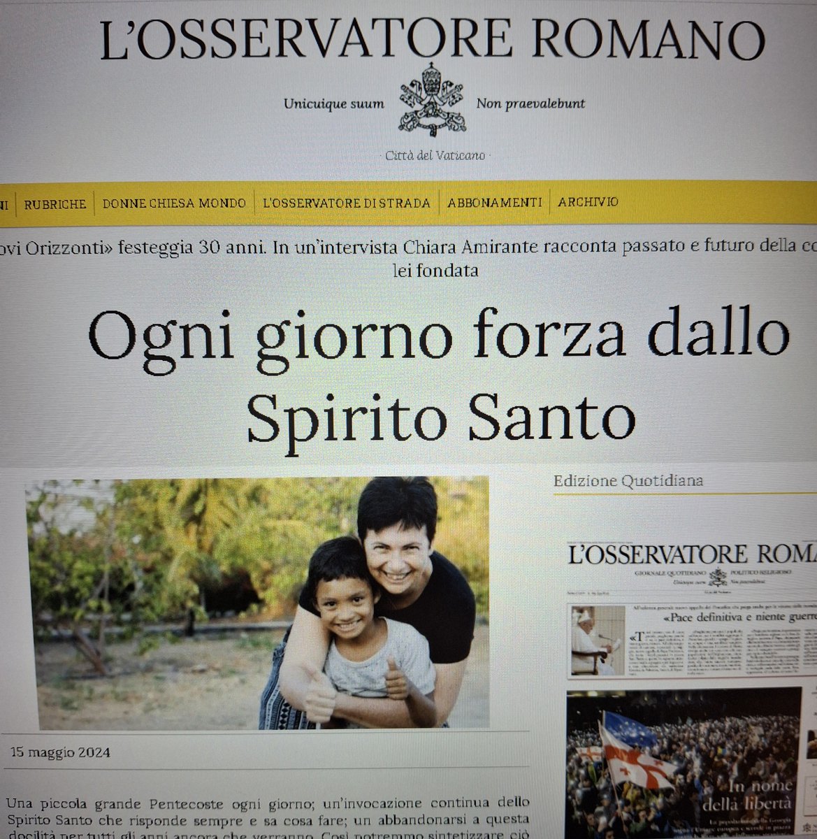 I 30 anni di Nuovi Orizzonti e quella piccola grande Pentecoste che si rinnova ogni giorno. Ne scrivo sull'Osservatore Romano di oggi. @NuoviOrizzonti @egioiasia @davidebanzato