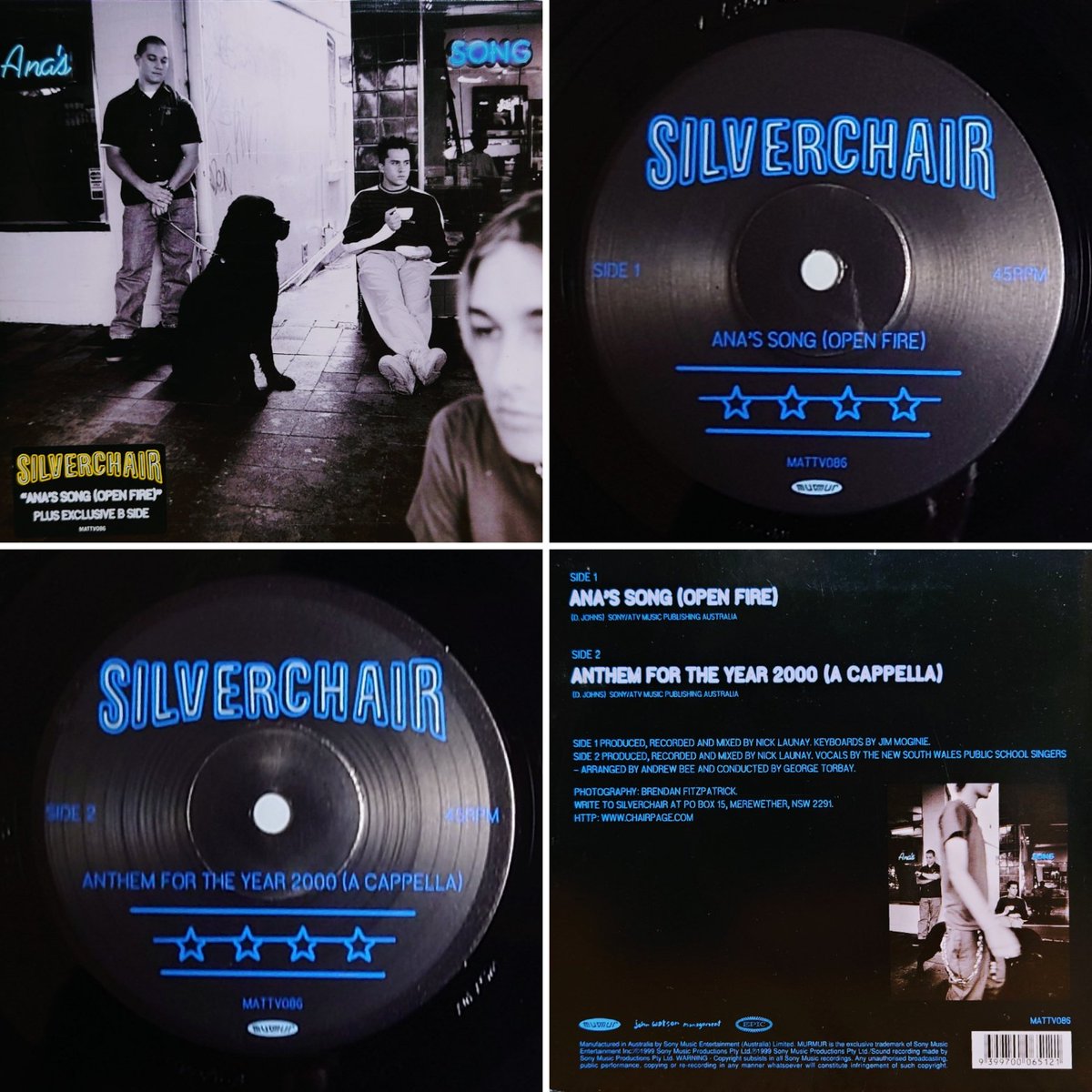 05/15/2024
Silverchair
'Ana's Song (Open Fire)' (1999)
Australian press, 7inch single.

#Silverchair #90srock #grunge #alternativerock
instagram.com/p/C6_c46sPICE/…