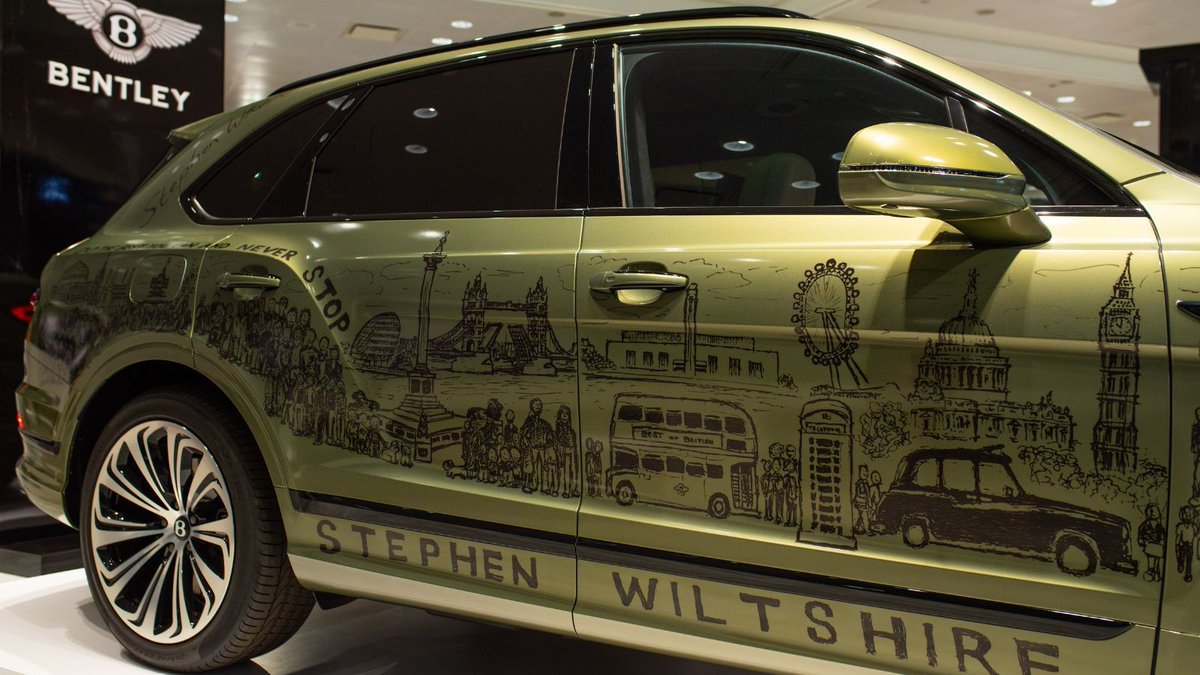 Did you see Bentley's latest masterpiece in diversity and inclusion: the 'Belonging Bentayga' on display at the #NYIAS? The #Bentayga was hand painted by Stephen Wiltshire, MBE, an autistic architectural artist who can sketch detailed cityscapes upon one viewing.