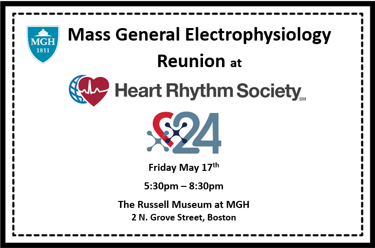 @MGHHeartHealth EP fellows and faculty alumni in town for #HRS2024 - please join us for a reunion celebration on Friday evening at the Russell Museum on the MGH campus. It's a great opportunity to reconnect with old friends and to tour our new Demoulas EP lab. See you shortly!