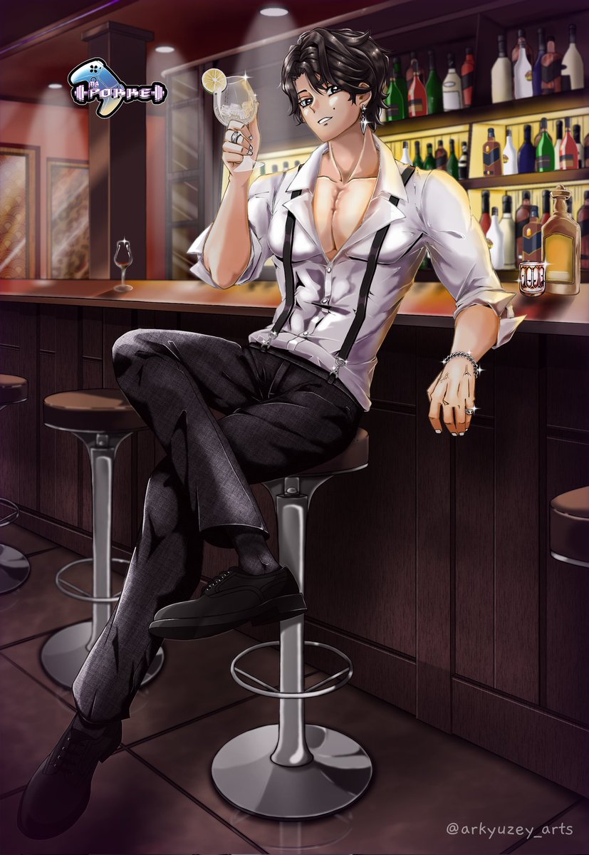 'Would you have a drink with me? '
- mr. Pokke

Here's my entry for @mrpokke art contest! Yes i work so hard to finish this just like others 😇🤭

#pokkeart

#ArtContest #Vtuber #Fingerdraw #AnimeArtStyle #Hoyoverse #Lineart