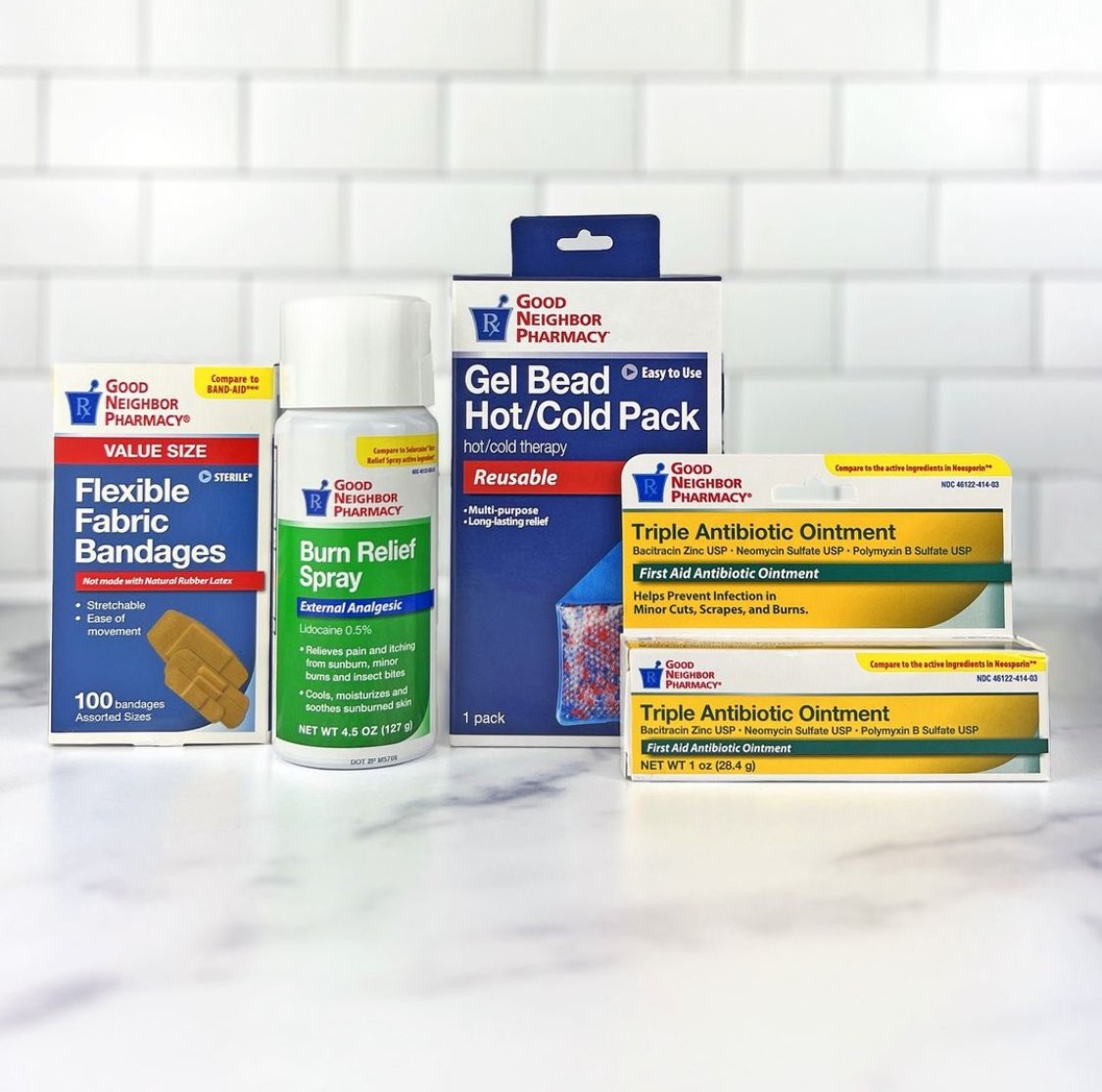 Get ready for the warmer months by stocking up on the products you need to keep you and your family safe and healthy! Speak with our pharmacist to learn more about which products we recommend you have on hand for an stress-free spring and summer. #FirstAidKit #OvertheCounter