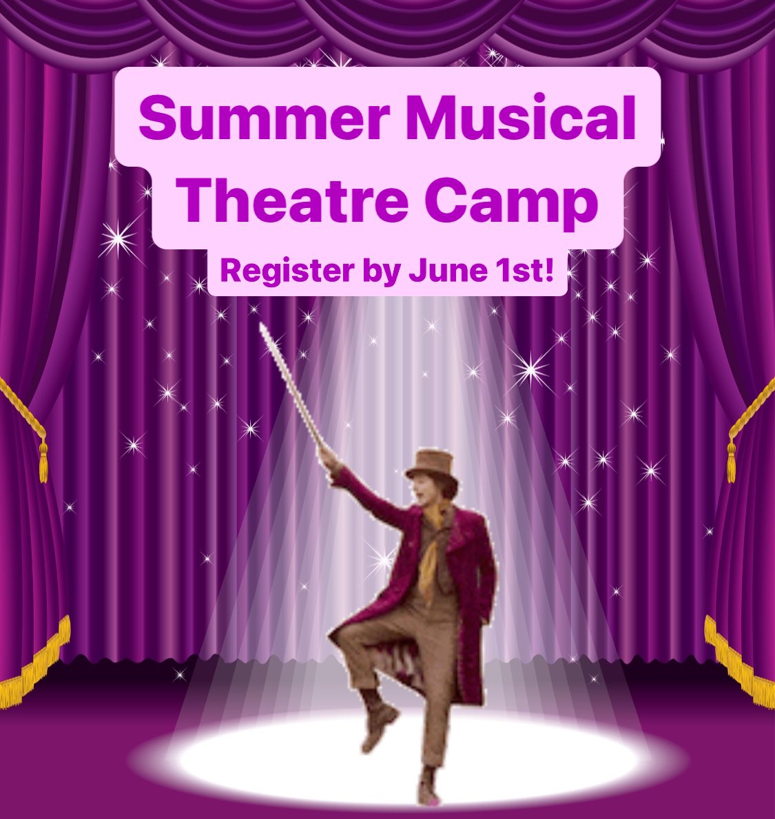 DO YOU HAVE A GOLDEN TICKET? We can’t wait to see you at our Summer Musical Theatre Camp production of “Roald Dahl’s Willy Wonka JR.”! It’s going to be magical! Register by June 1st! ahhabroadway.org/camp2024/#summ… #musicaltheatre #broadway #willywonka #makenewfriends