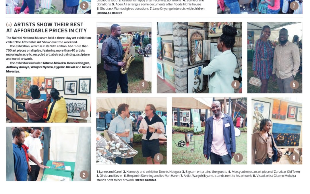 Eh, so far 8 photos made to today's n/paper and 5 were an online article. 13 in total from the @AffordableArtKE exhibition. The other event was also an exhibition