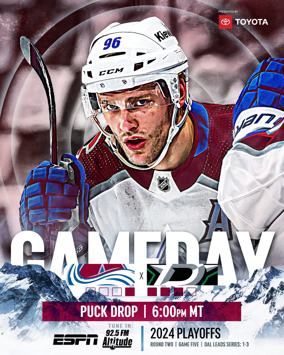 x - Colorado Avalanche (@avalanche) on Twitter photo Fight for it.
📺: @ESPN
📻: <a href="/AltitudeSR/">92.5 FM - Denver's Altitude Sports Radio</a> 92.5 FM
⏰: 6:00 PM MT
#GoAvsGo | #ALLIN Fight for it.
📺: @ESPN
📻: <a href="/AltitudeSR/">92.5 FM - Denver's Altitude Sports Radio</a> 92.5 FM
⏰: 6:00 PM MT
#GoAvsGo | #ALLIN