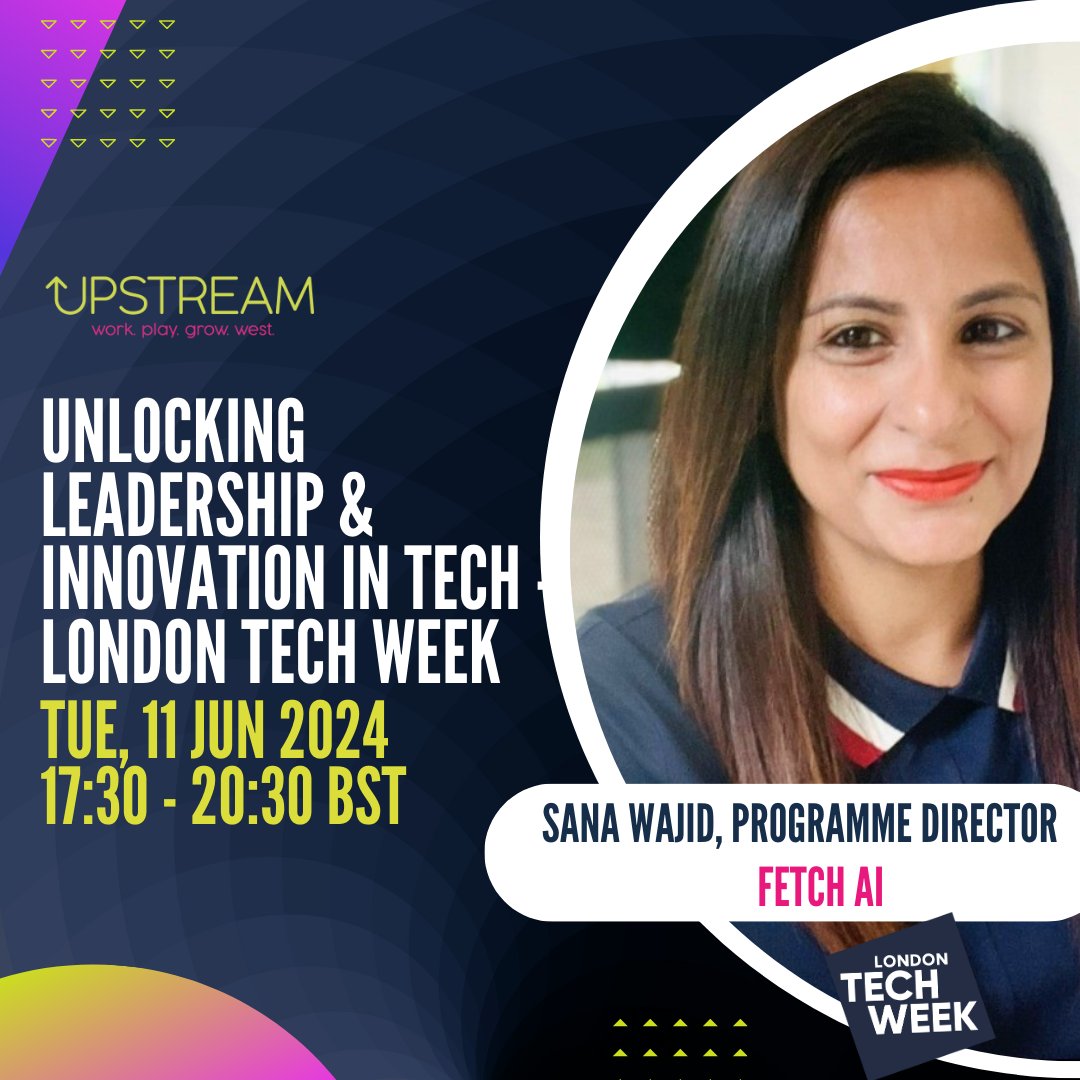 🚀 Excited for London Tech Week! Join 'Unlocking Leadership & Innovation in Tech' on 📆June 11th, 2024, ⏱️17:30-20:30 at 📍@ScaleSpace, Meet @SanaWajid, Programme Director at Fetch.ai, driving transformative AI solutions.