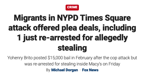 Illegal immigrant thugs who attacked our NYPD officers are being offered plea deals by DA Bragg despite one being arrested again on Friday. I guess he's too busy with his sham prosecution of President Trump to go to trial to put these criminals behind bars & ensure they are