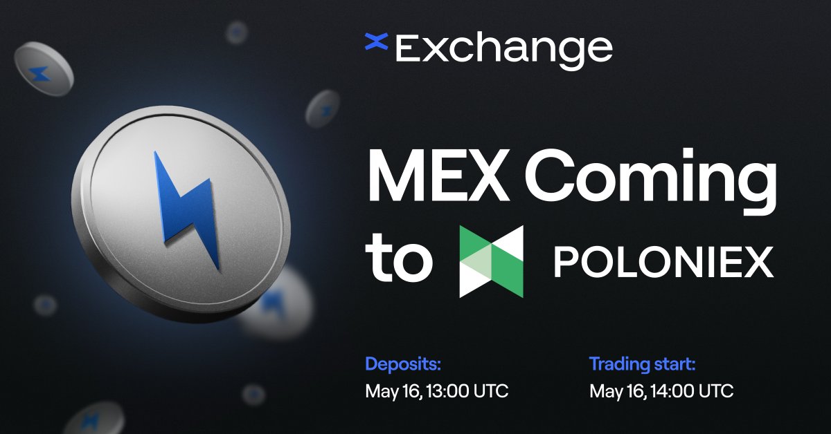 The $MEX-powered DeFi ecosystem is opening up to a wider global user base.

Increasing the CEX presence with the listing on @Poloniex, one of the oldest and widely-known players in the industry.

$MEX deposits will open tomorrow at 13:00 UTC, with trading starting one hour later.