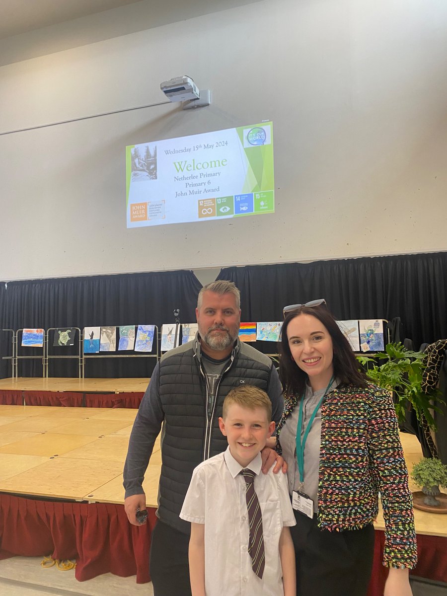 Very proud of my M for presenting at the #johnmuir celebration today and receiving his explorer award 🌍 🌳 🌼 @sand_nc