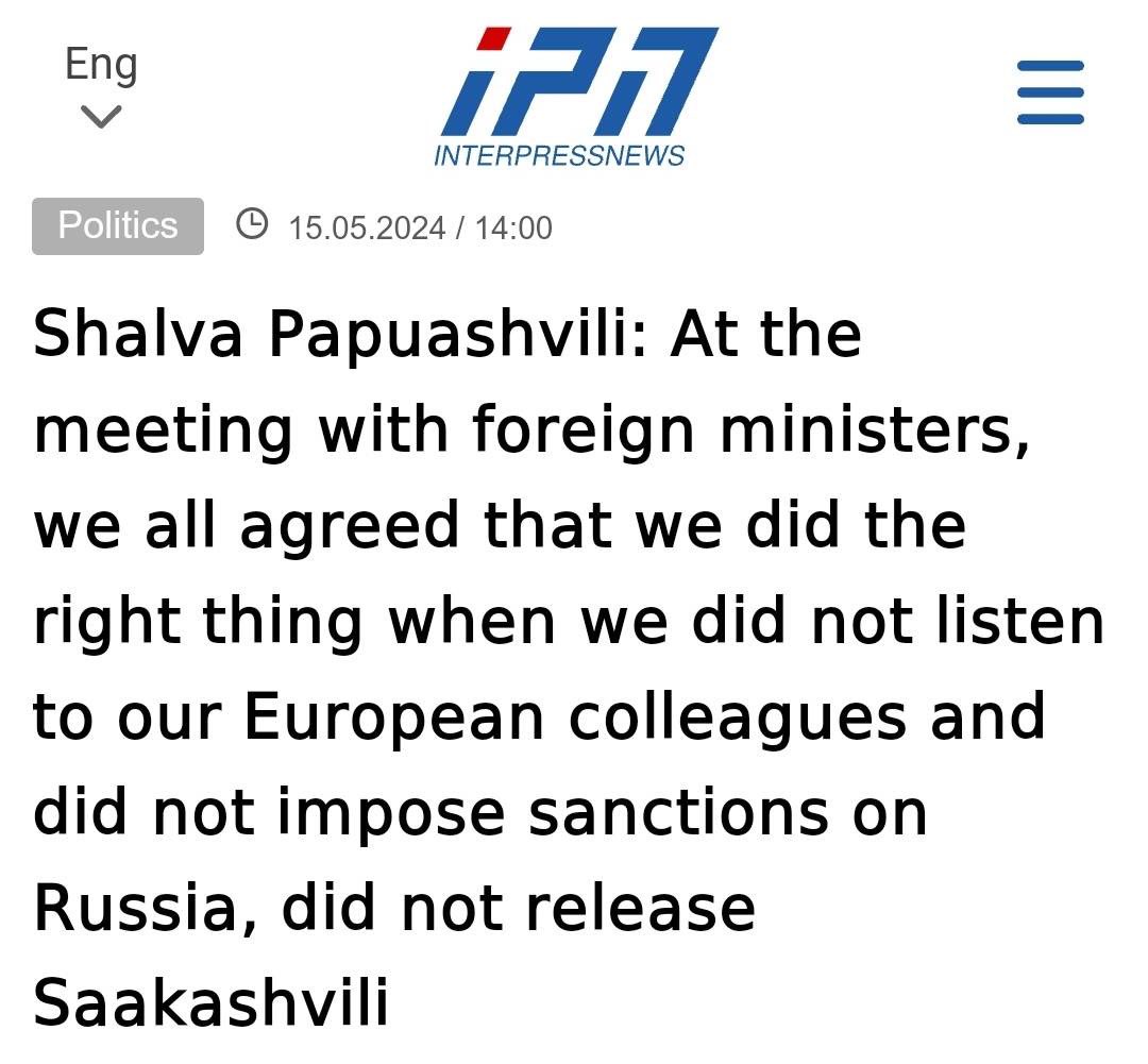 In response to confusion about the meeting with the Chair of the Parliament of Georgia @shpapuashvili, I feel the need to clarify that we did not agree that Georgia was right to ignore European advice and values, and we expressed extremely strong views, not 'some concerns'.