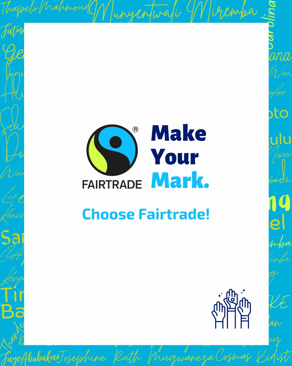 🚀Wednesday mission: Make. Your. Mark. 💥 Choose Fairtrade, tag your squad, and let's unleash our impact for Fairtrade farmers and workers! 🌟 💚 Who's in? #MakeYourMark #Fairtrade #ChooseFairtradeChoosegood