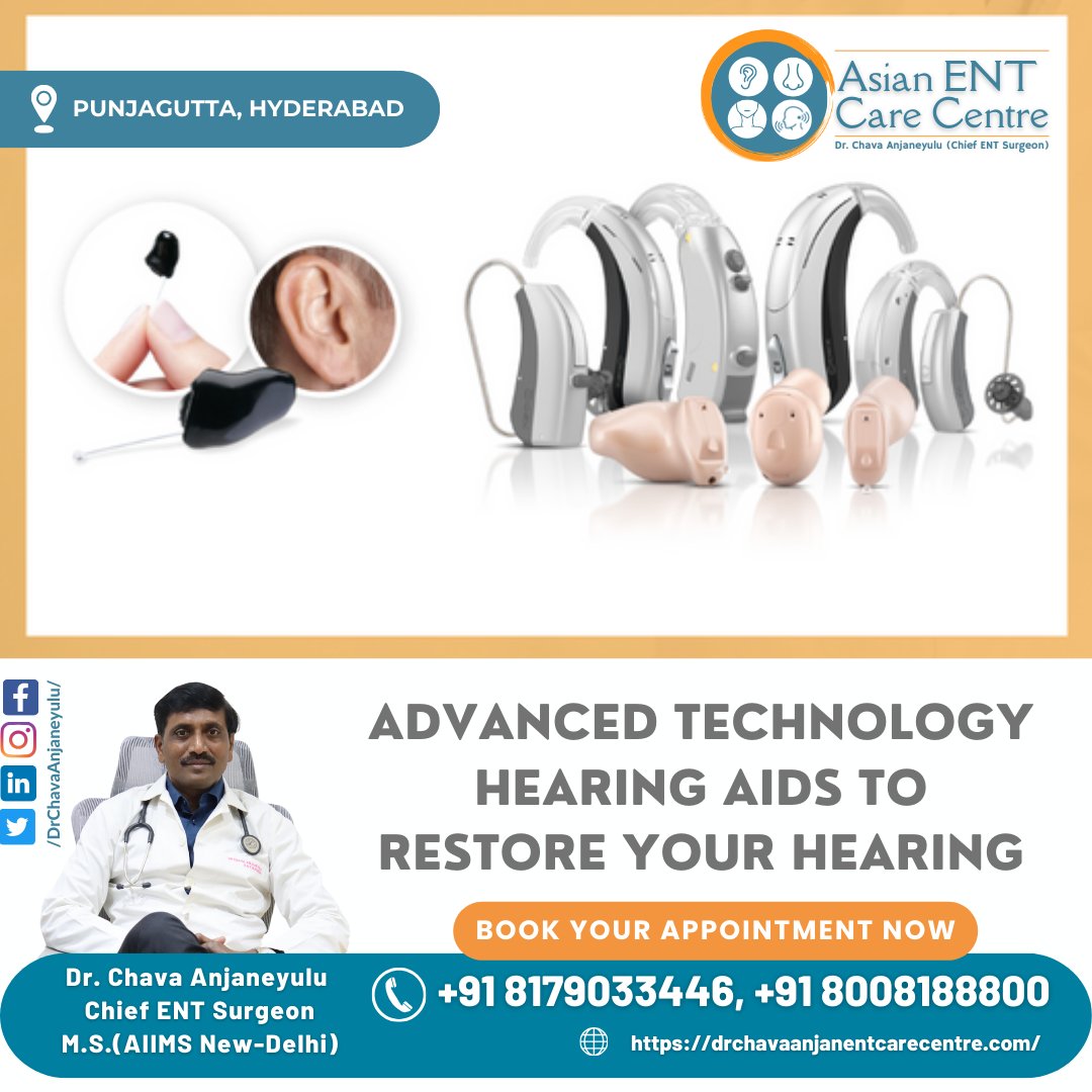 #HearingAids #AdvancedTechnology #RestoreHearing #ENTSpecialist #HyderabadDoctors #AffordableHearingAids #HearingLoss #Audiology #HealthyHearing #ENTCare #HearingSolutions #LowPrice #HyderabadClinic #BuyNow #QualitySound #AsianENTCareCentre #DrChavaAnjaneyulu #HearingHealth