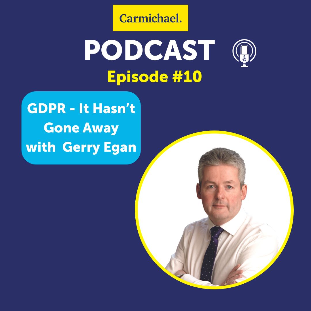 🎙Consultant and Trainer Gerry Egan joins our CEO Diarmaid for Episode 10 of the Carmichael Podcast to talk about GDPR. 🎧Listen here 👇 tinyurl.com/2haku2td Find all episodes of the Carmichael #podcast 👇 carmichaelireland.ie/resources/intr…