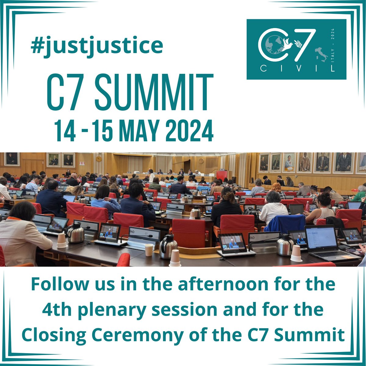 #justujustice, #civil7italy,  #civil7ita, #g7ita, #g72024