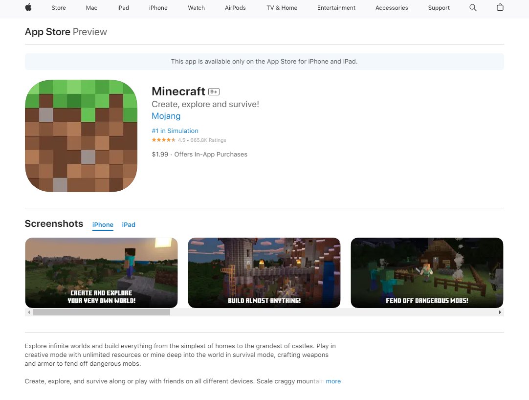 Minecraft on iOS devices is now showing at a price of $1.99 which has been discounted from $6.99 in celebration of Minecraft turning 15 years old!🎂

apps.apple.com/us/app/minecra…