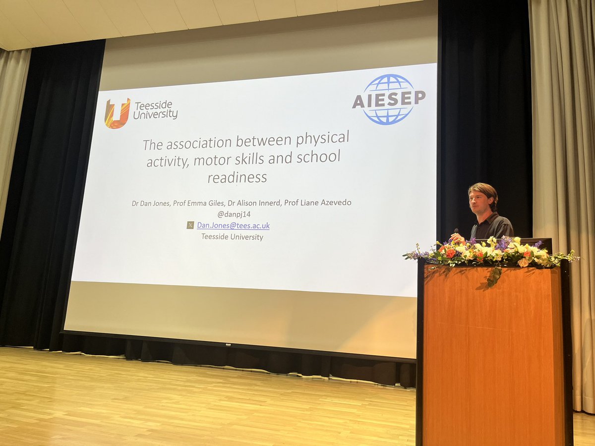 Afternoon sessions underway @aiesep. 

Past meets future symposium with @KristyHowells1 as chair on School readiness, motor skills, physical activity and Physical Activity is for Life. 

Presentation 1 fascinating with @danpj14 leading on school readiness and skill development.
