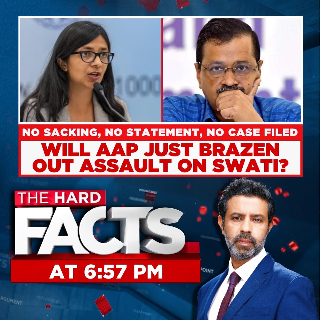 No sacking, no statemen, no case filed! Will AAP just brazen out assault in #SwatiMaliwal? Watch #TheHardFacts with @RShivshankar at 6:57 PM only on CNN-News18