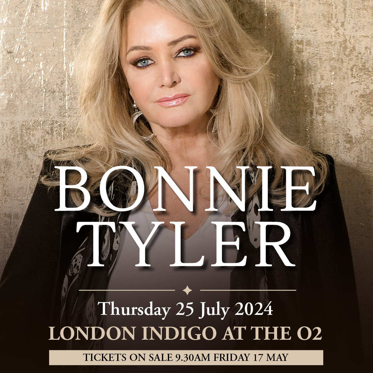 Vocal powerhouse Bonnie Tyler is taking the stage at London Indigo at The O2 on Thursday 25 July. Tickets on sale this Friday here > bit.ly/3UPLKLU