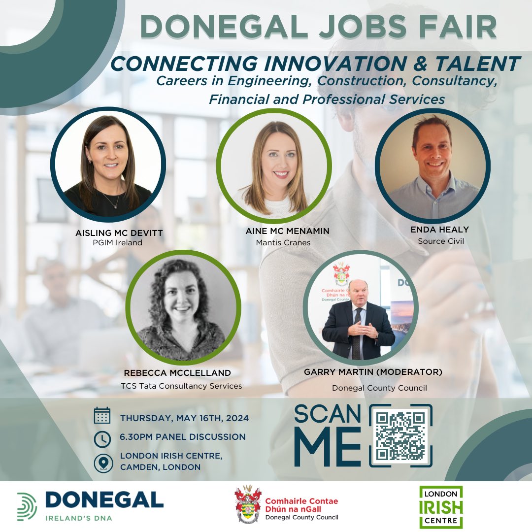 The Donegal Jobs Fair is tomorrow! 🙌   There’ll be 2 engaging panel discussions at 6pm & 6.30pm. Explore opportunities for a rewarding career in various sectors in Donegal.   Click below for info & who will be attending. donegal.ie/donegal-jobs-f… @Donegal_ie