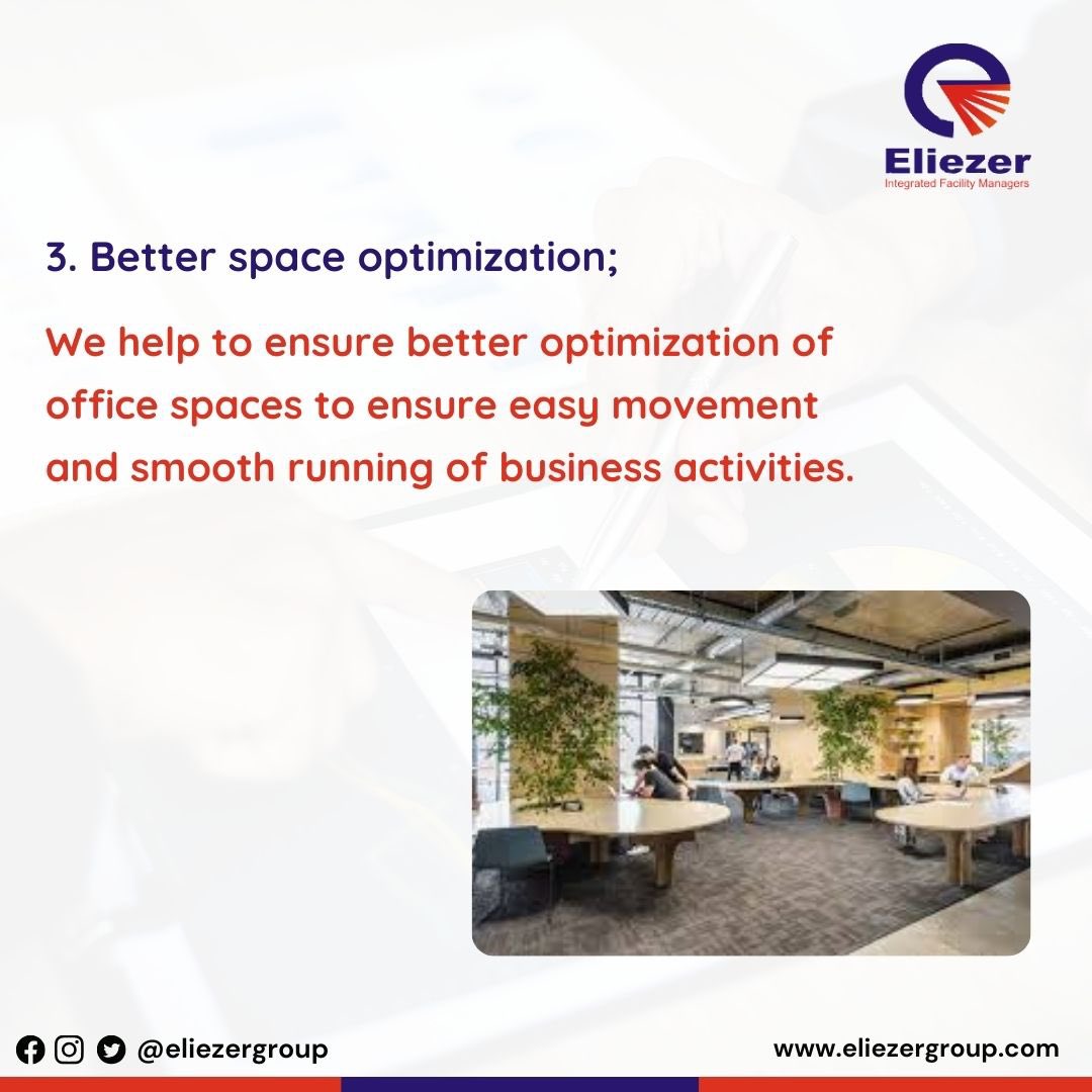 Here are a few points out of the several benefits you get from choosing us as your facility manager 
We are all about satisfying our clients and providing the best service👌
#eliezer #fm #facilitymanagement