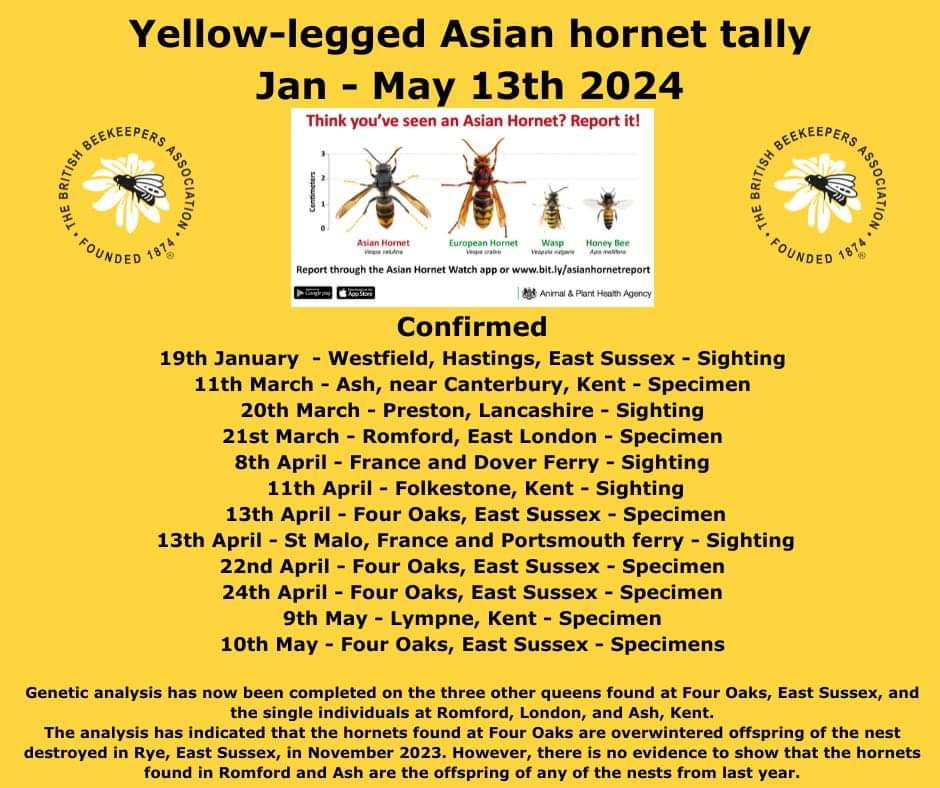 Following latest Defra information some minor adjustments have bee made to location information regarding Four Oaks. The area has now been amended to East Sussex and not Kent.