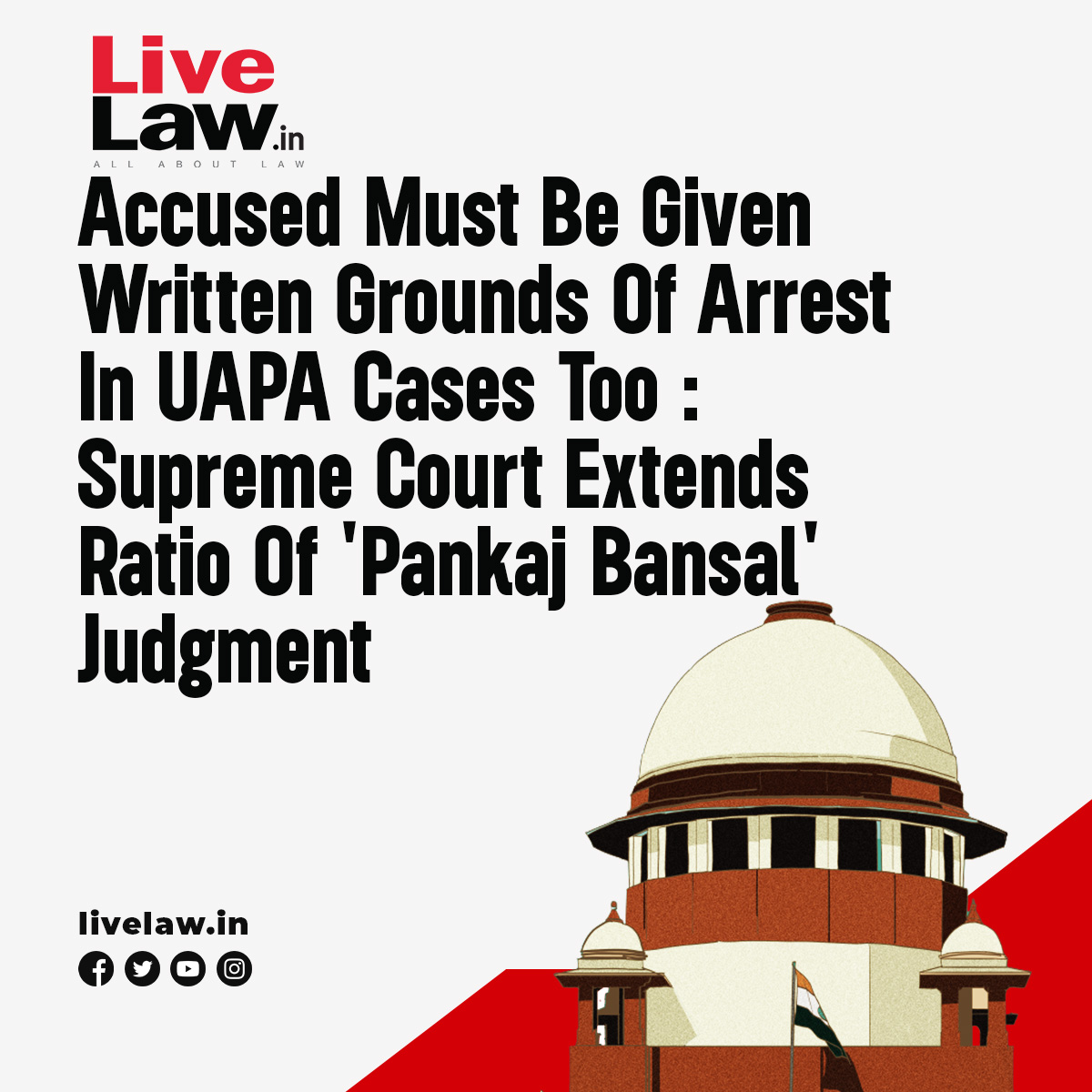 In one of the crucial developments, the Supreme Court (today on May 15), held that the ratio laid down in the judgment in the case Pankaj Bansal v Union of India mandating that grounds of arrest must be supplied to the accused in writing will also apply in the cases registered