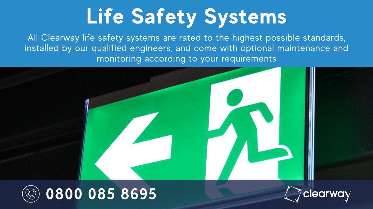 All Clearway life safety systems are rated to the highest possible standards, installed by our qualified engineers, and come with optional maintenance and monitoring according to your requirements. Find out more here: ow.ly/p91H50RG40v #safety #facilitymanagement