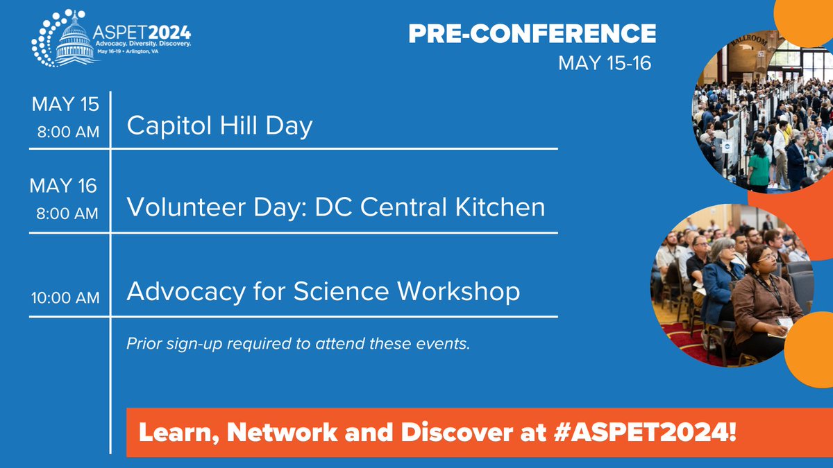 Are you ready for #ASPET2024? We’re kicking it off with our pre-conference events and programming, beginning with Capitol Hill Day. Check back daily for updates on all that’s happening at ASPET 2024. Stay tuned! #pharmacology