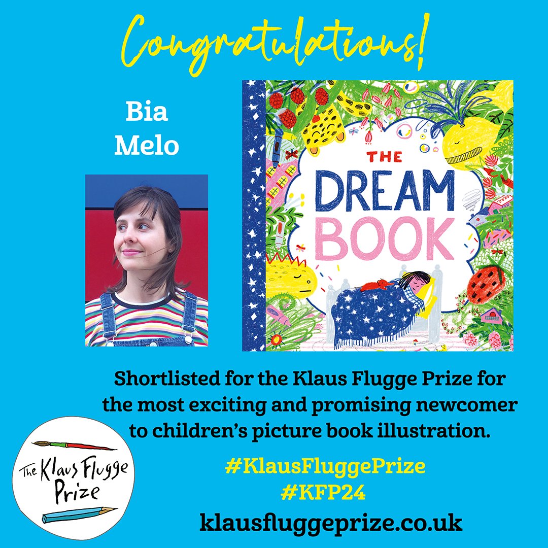 Congratulations Bia Melo @_by_bia, shortlisted for the 2024 #KlausFluggePrize for most exciting newcomer to #picturebook #illustration @templarbooks. The judges love the energy of her drawings in The Dream Book and the sense of playful chaos she creates.  ow.ly/y84F50RGGSL