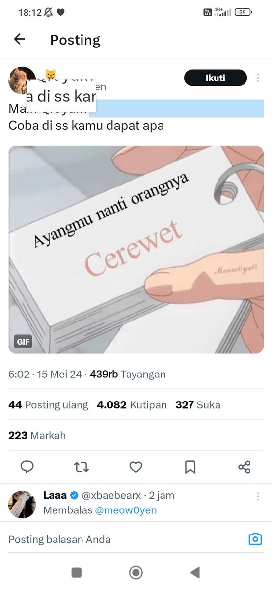 Bujug busrak😩😩 Kaga seru dah kalo gitu, masa gue bakal dapet yang cerewet kaya petasan ceplik 😩😩 Sue banget😬😬😬😬 x.com/meow0yen/statu…