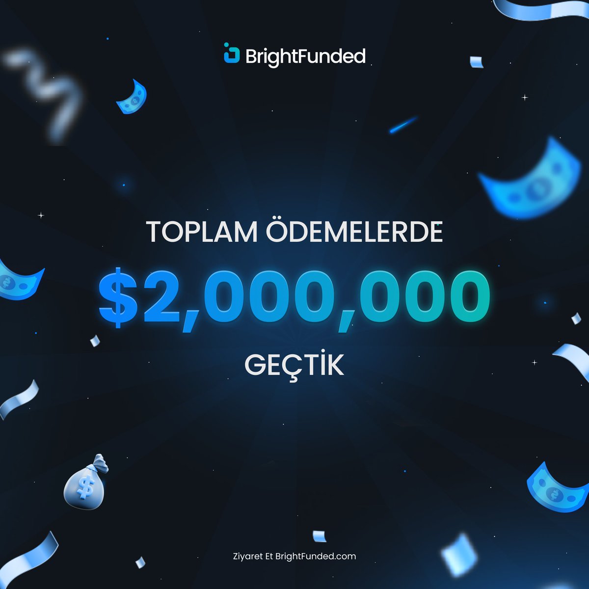 $2,000,000 TOPLAM ÖDEME Ne Muazzam Bir Kilometre Taşı! Lansmandan sadece 8 ay sonra Toplam Ödemelerde 2.000.000$'a ulaştık! 💸 Funded Starlarımızdan inanılmaz bir başarı! 🌟 Adım adım daha kapsamlı bir ekosisteme doğru evriliyoruz. Motorlar yeni ısınıyor! 🚀