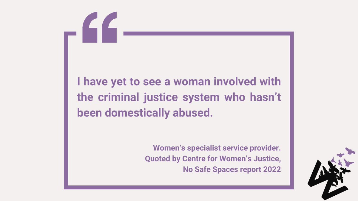 Almost 60% of women drawn into the #CriminalJusticeSystem have experienced #DomesticAbuse, and violent, coercive and controlling relationships can be the direct drivers of offending. 🧵