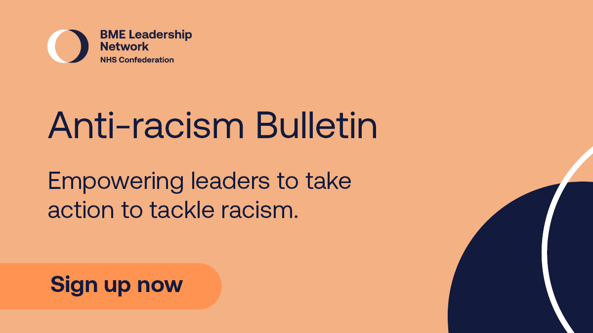 Are you interested in tackling racism within the #NHS but not sure how? 

Why not sign up for our anti-racism bulletin and receive updates on:

☑️ policy changes/guidance
☑️ innovation/good practice
☑️ new resources
☑️ events

#EQW2024 #BlackInclusionWeek bit.ly/3OyG3zw