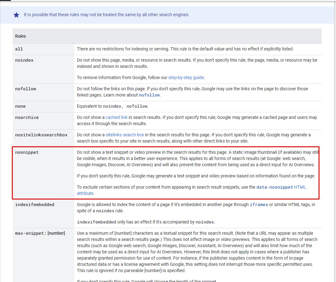 You can use the “nosnippet” tag to prevent your content from being included in AI summaries.

Source: developers.google.com/search/docs/cr…

#AI #nosnippet #linkbuilderpros