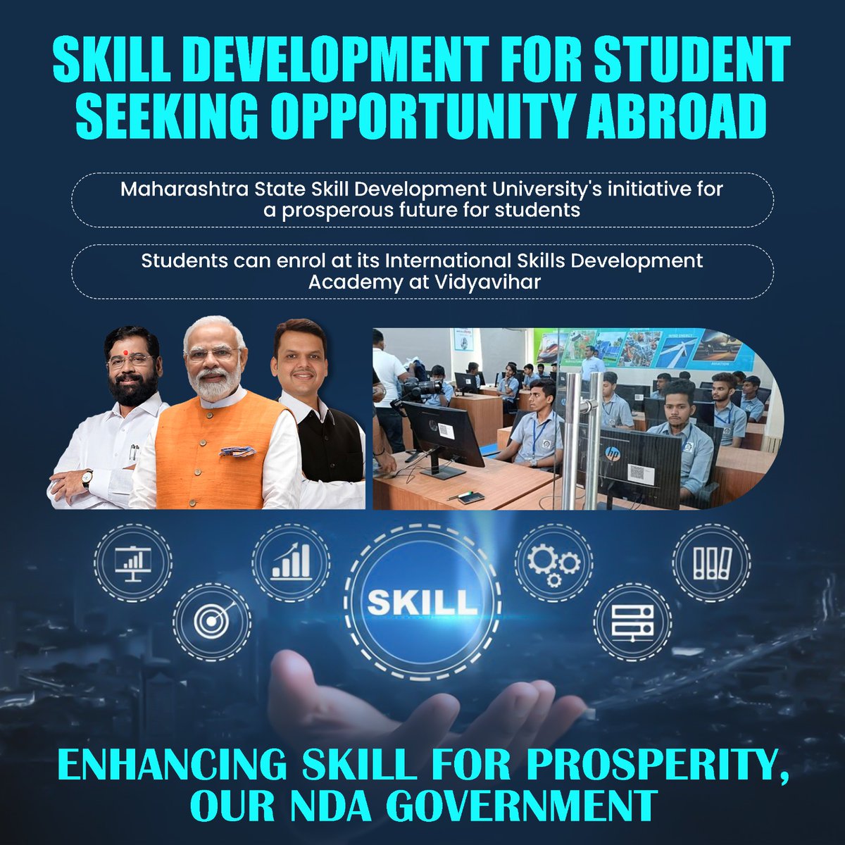 A commendable initiative by CM Eknath Shinde Govt to empower students with global skills! The State Skill University's program for skill development of students aspiring to go abroad is a testament to their commitment to youth empowerment and international opportunities.